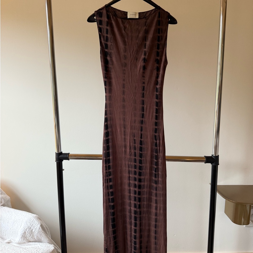 DISSH Chocolate Tie Dye Midi/Maxi Dress - Size Large